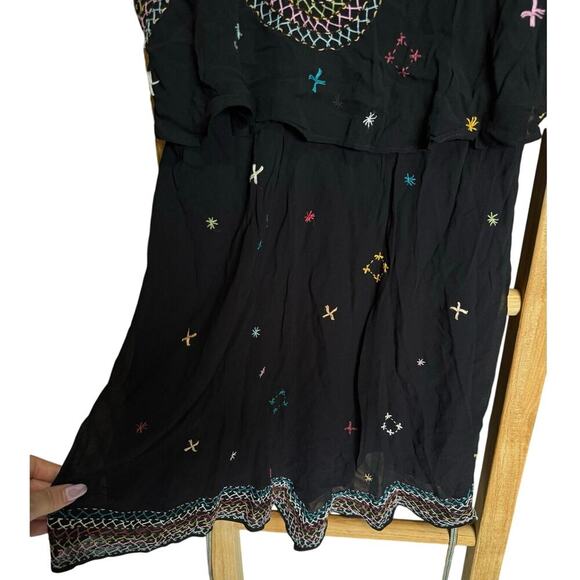 Free People These Eyes Together Dress One Shoulder Embroidery Detail Size Medium - Picture 7 of 14